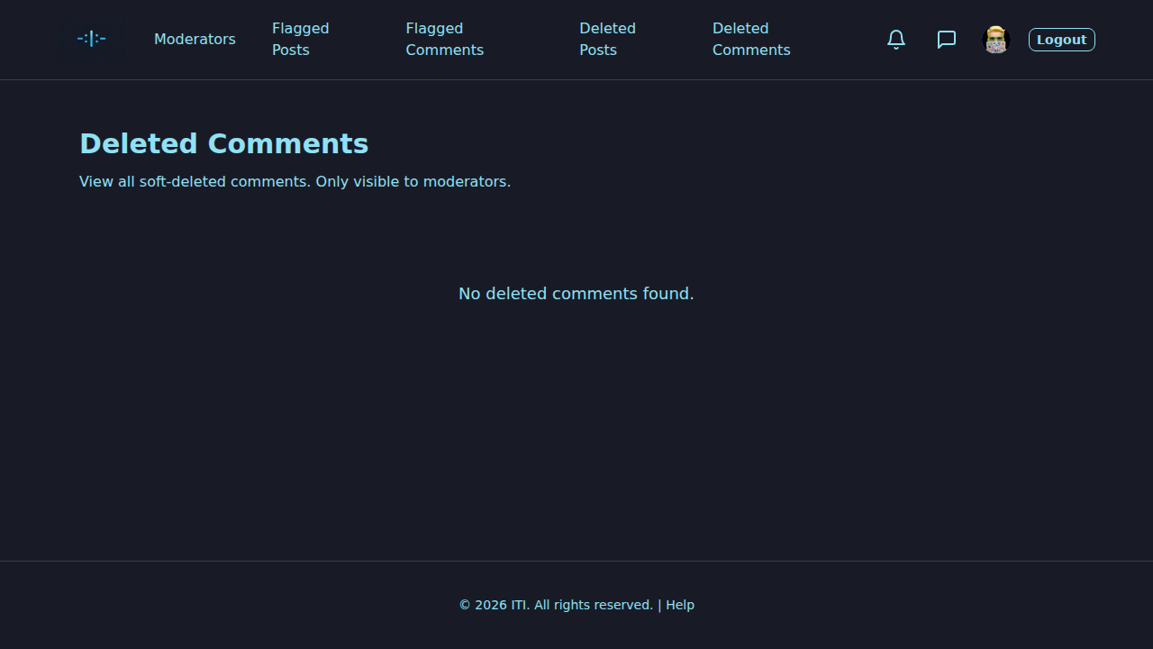 Moderation — deleted comments page