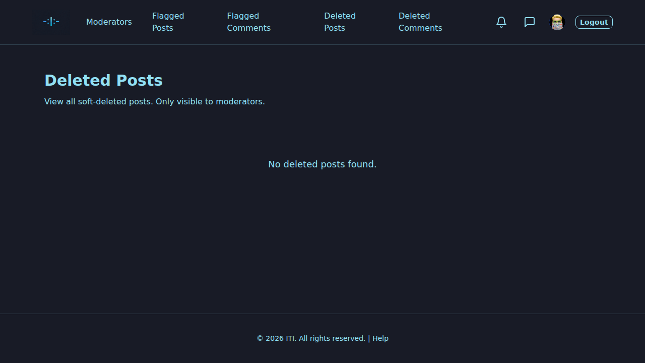 Moderation — deleted posts page